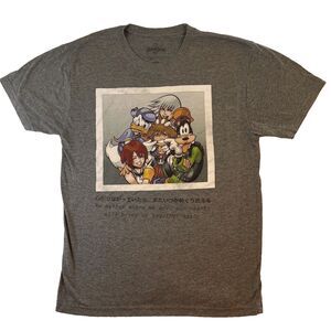 Disney KINGDOM HEARTS PHOTO T-Shirt Gray Size Medium